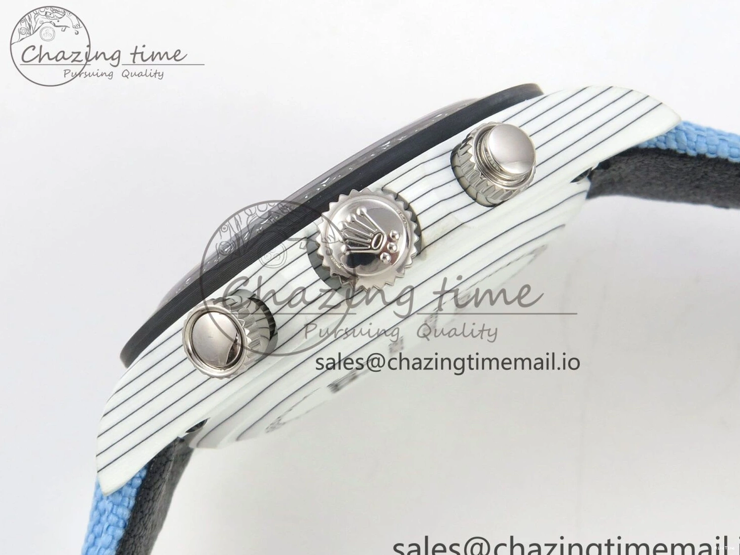 MiroTime 0106 Attractive Daytona DIW Carbon Case and Bezel DIWF Edition Black Dial on Blue Nylon Strap A 71